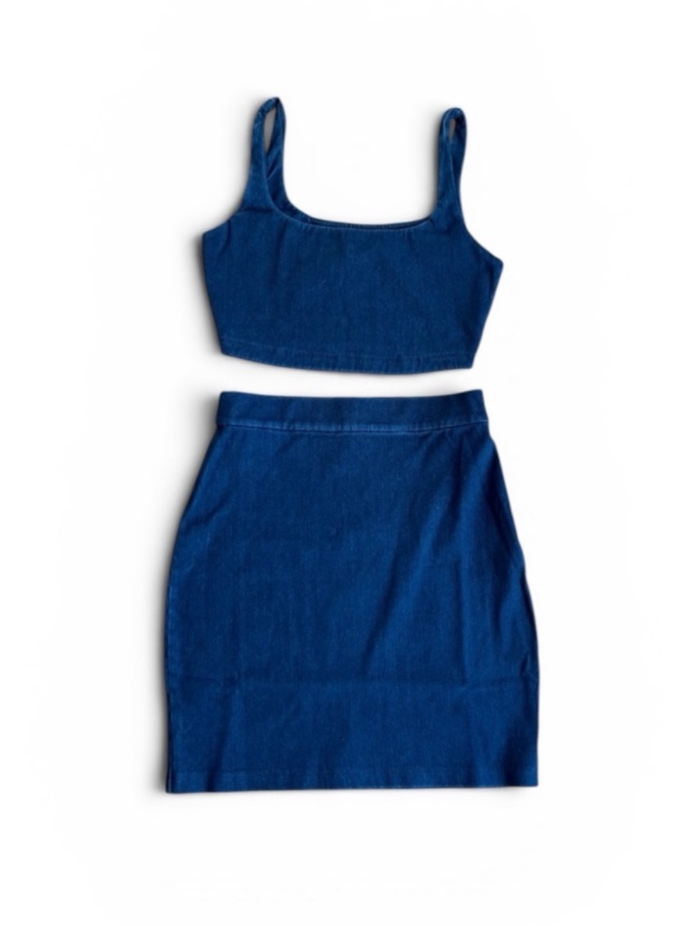 NWT Susana Monaco Stretch Two-Piece Set SDark Denim Sz S